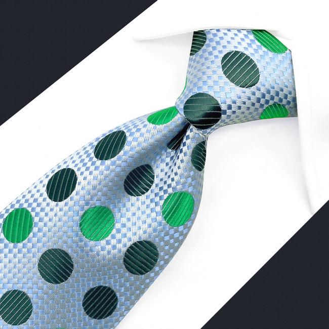 Shlax & Wing A55 Emerald Green Polka Dots Mens Neckties Hanky Set Fashion Classic Wedding Extra Long Size Gift Ties