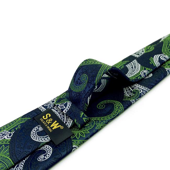 Shlax & Wing A58 Blue Green Paisley Mens Neckties Classic Wedding Ties Groom