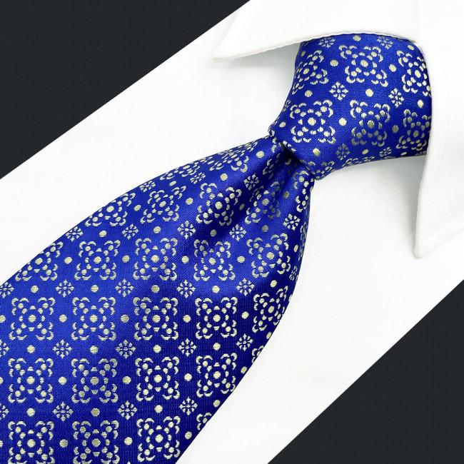 Shlax & Wing A63 Royal Blue Floral Mens Neckties Hanky Set Party Classic Extra Long Size Fashion Business Skinny Ties