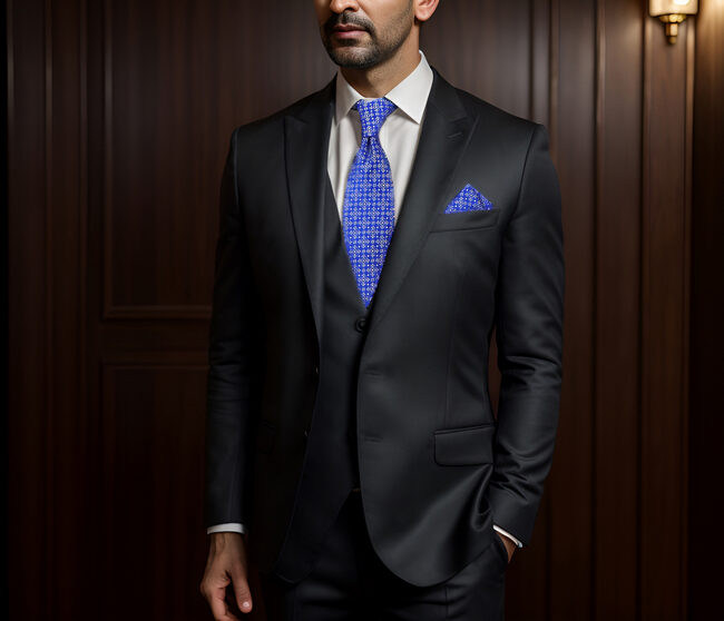 Shlax & Wing A63 Royal Blue Floral Mens Neckties Hanky Set Party Classic Extra Long Size Fashion Business Skinny Ties