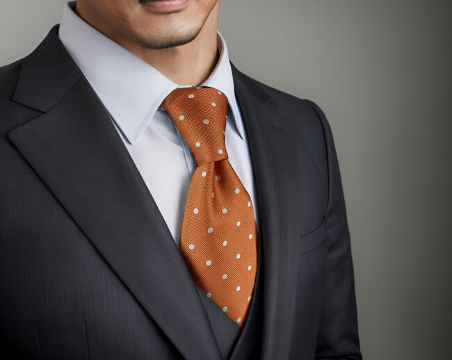 Shlax & Wing A64 Orange Dots Mens Neckties Hanky Set Fashion Classic Wedding Party Gift