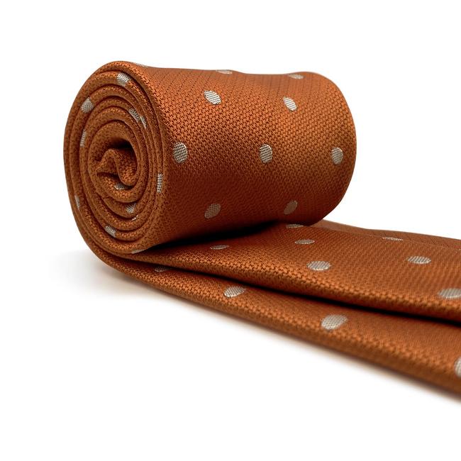 Shlax & Wing A64 Orange Dots Mens Neckties Hanky Set Fashion Classic Wedding Party Gift