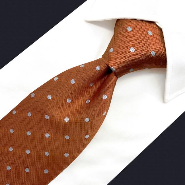 Shlax & Wing A64 Orange Dots Mens Neckties Hanky Set Fashion Classic Wedding Party Gift