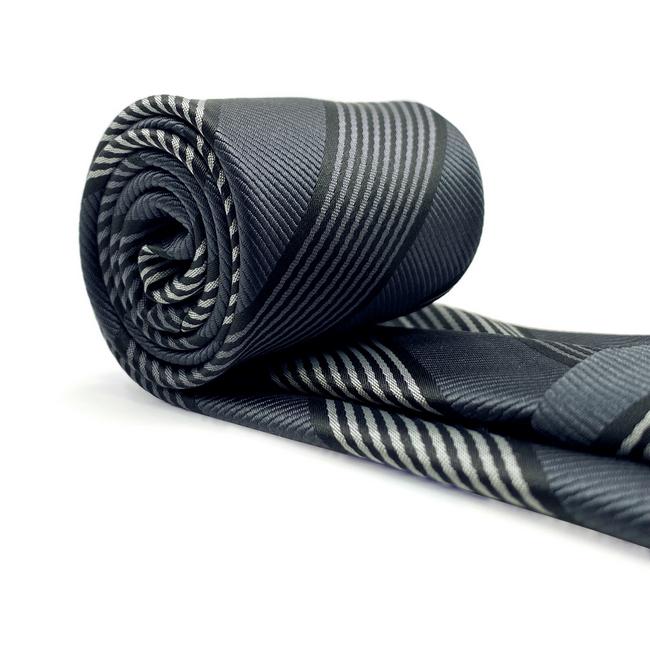 Shlax & Wing A70 Black Striped Mens Neckties Pocket Square Set Dress Classic Party Novelty Business