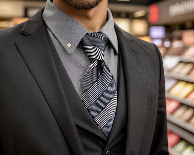 shlax & wing A70 Black Striped Mens Neckties Pocket Square Set Dress Classic Party Novelty Business