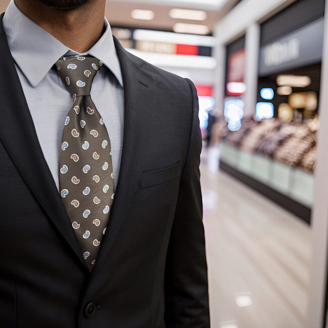 Shlax & Wing A76 Mens Neckties Pocket Square Set Brown Paisley Fashion Classic Party Gift Party Extra Long Size Ties