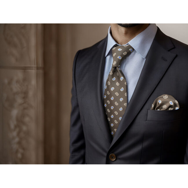 shlax & wing A76 Mens Neckties Pocket Square Set Brown Paisley Fashion Classic Party Gift Party Extra Long Size Ties