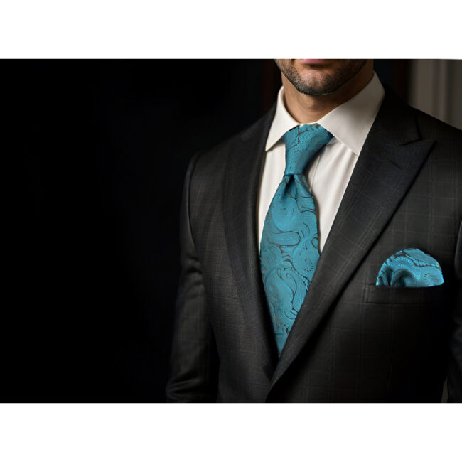 shlax & wing A77 Dark Teal Paisley Mens Neckties Pocket Square Luxury Gift Accessories Party Extra Long Size