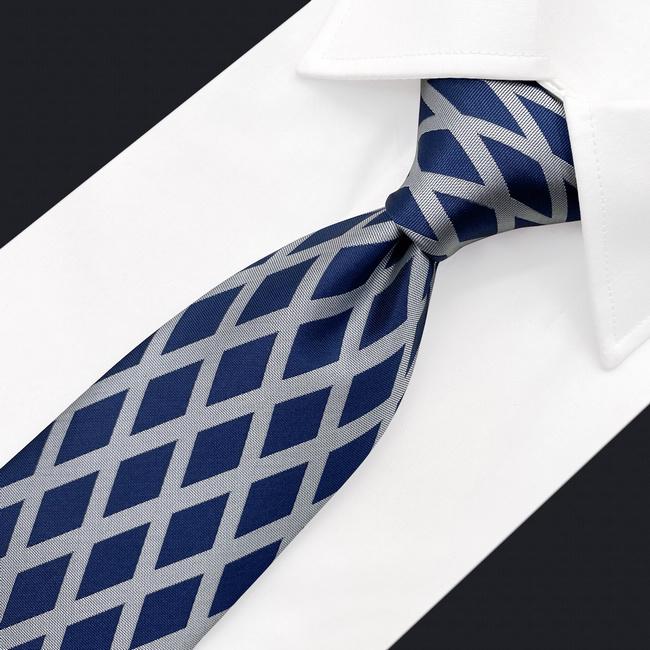 Shlax & Wing A81 Grey Blue Geometric Mens Neckties Pocket Square Set Classic Extra Long Size Fashion Wedding