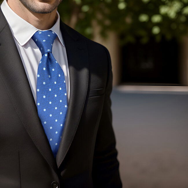 Shlax & Wing A84 Blue Polka Dots Mens Neckties Pocket Square Set Fashion Business Accessory Classic 63″