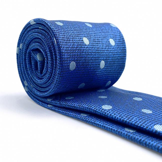 Shlax & Wing A84 Blue Polka Dots Mens Neckties Pocket Square Set Fashion Business Accessory Classic 63″