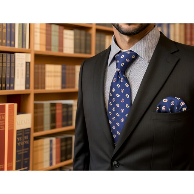 shlax & wing A86 Mens Neckties Pocket Square Set Blue Paisley Fashion Classic Party Gift Necktie Business 63″