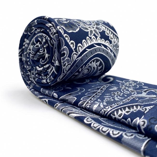 Shlax & Wing A87 Blue Paisley Mens Ties Pocket Square Set Luxury Gift Accessories 63″ Necktie Party