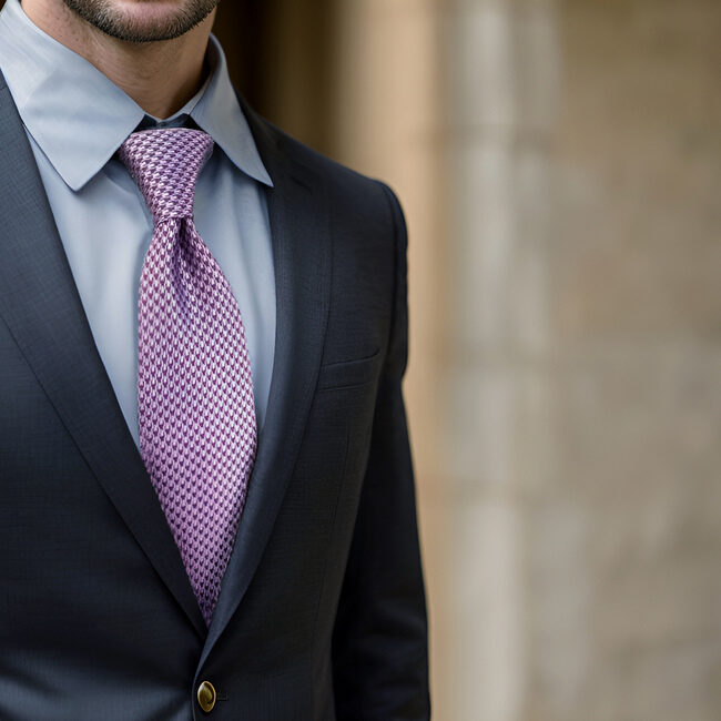 Shlax & Wing A90 Purple Houndstooth Mens Ties Pocket Square Set Wedding Extra Long Size Business Classic