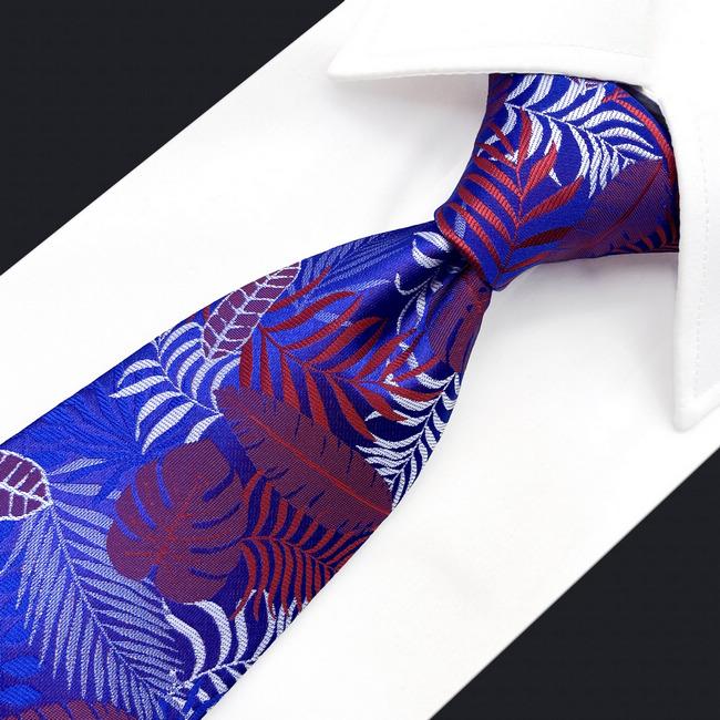 Shlax & Wing A91 Blue Red Abstract Mens Necktie Pocket Square Set Wedding Fashion Extra Long Size Brand New Dress