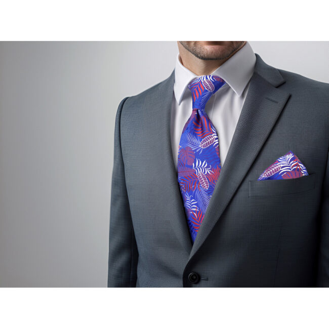 shlax & wing A91 Blue Red Abstract Mens Necktie Pocket Square Set Wedding Fashion Extra Long Size Brand New Dress