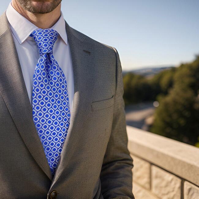 Shlax & Wing A93 Blue Checkes Silk Mens Ties Pocket Square Set Classic Brand New Skinny Necktie Fashion Wedding 63″