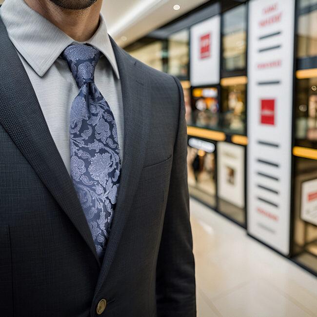 Shlax & Wing A94 Blue Geometric Silk Mens Neckties Pocket Square Set Fashion Business Classic Party Extra Long Size