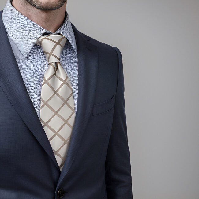 Shlax & Wing A95 Khaki Checkes Mens Necktie Pocket Square Set Fashion Classic Brand New