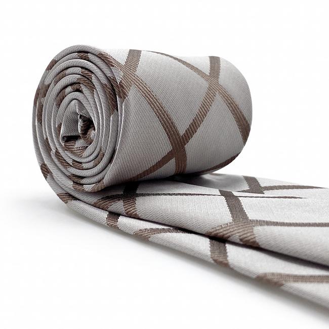 Shlax & Wing A95 Khaki Checkes Mens Necktie Pocket Square Set Fashion Classic Brand New