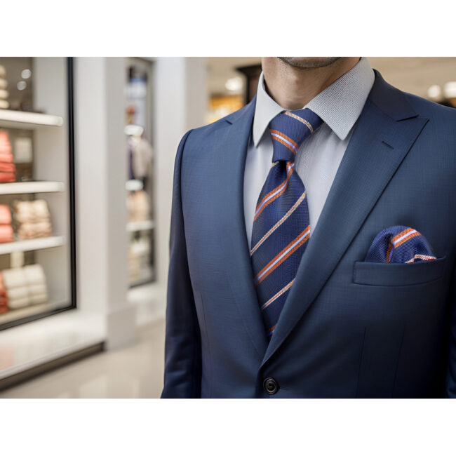 shlax & wing A97 Blue Striped Mens Neckties Pocket Square Set Gift Fashion Party Novelty Business 63″