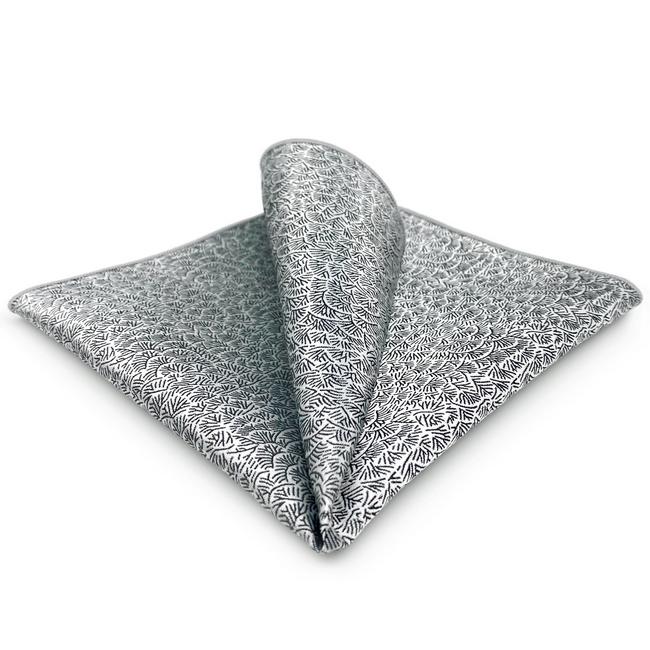 shlax & wing AH43 White Black Pattern Mens Pocket Square Fashion Dress Unique Accessory Handkerchief
