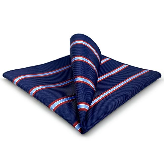 shlax & wing AH49 Blue Striped Mens Pocket Square Fashion Gift Business Handkerchief