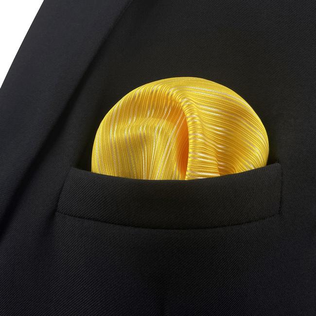 Shlax & Wing AH50 Wedding Gold Solid Mens Pocket Square Wedding Fashion Classic Handkerchief