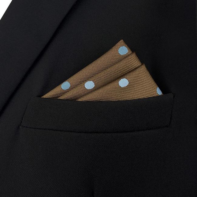 Shlax & Wing AH54 Brown Dots Mens Pocket Square Fashion Classic Wedding Business Handkerchief