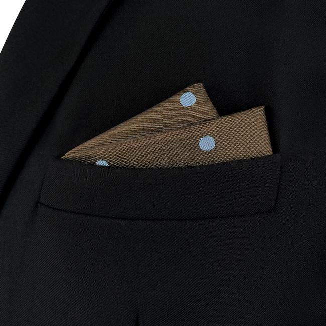 Shlax & Wing AH54 Brown Dots Mens Pocket Square Fashion Classic Wedding Business Handkerchief