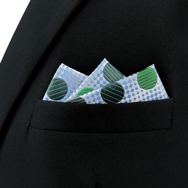 Shlax & Wing AH55 Emerald Green Polka Dots Mens Pocket Square Fashion Classic Wedding Handkerchief