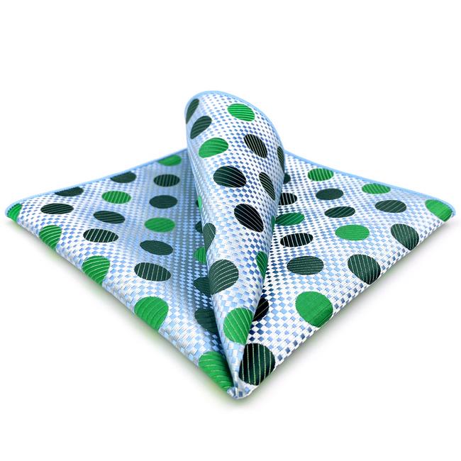 shlax & wing AH55 Emerald Green Polka Dots Mens Pocket Square Fashion Classic Wedding Handkerchief
