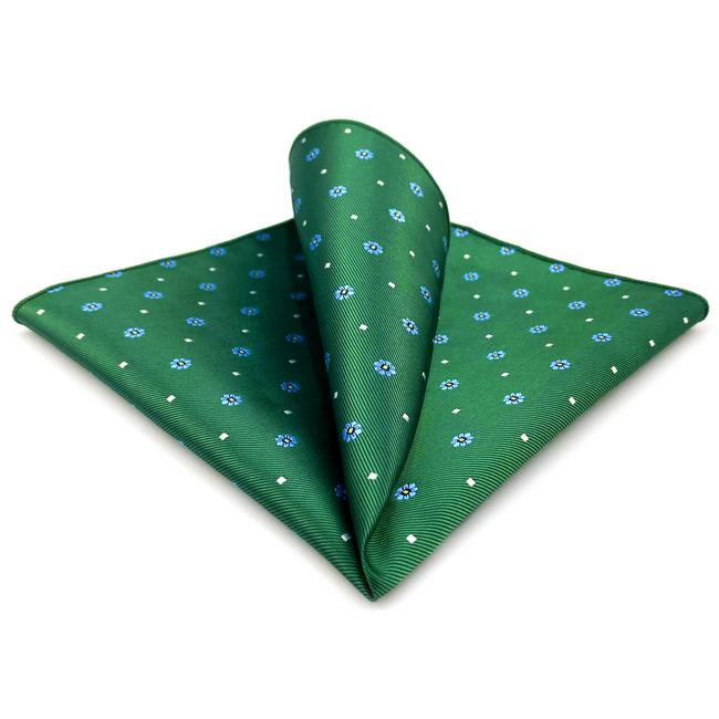 shlax & wing AH56 Green Floral Mens Pocket Square Wedding Fashion Acceossories Gift Handkerchief