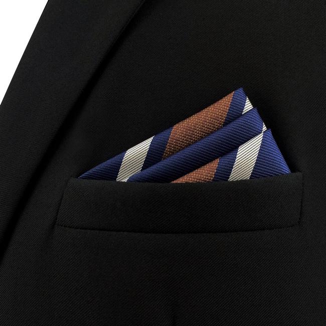 Shlax & Wing AH59 Multicolor Striped Mens Pocket Square Dress Fashion Classic Handkerchief