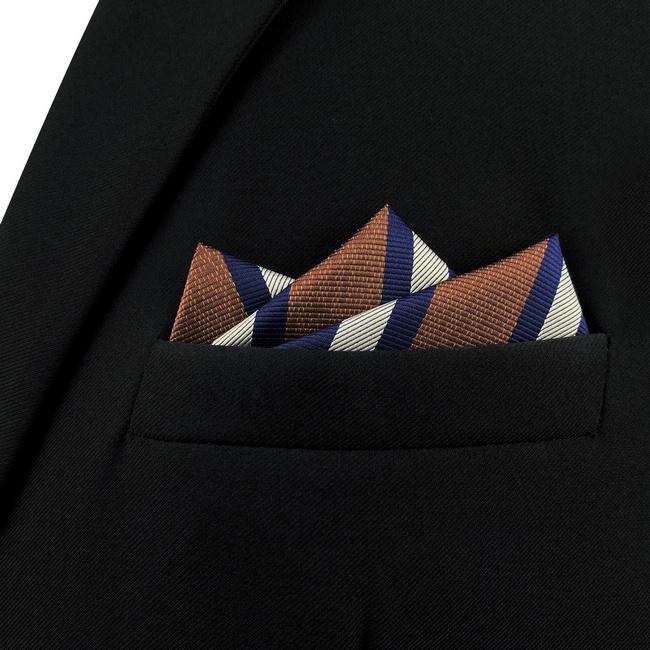 Shlax & Wing AH59 Multicolor Striped Mens Pocket Square Dress Fashion Classic Handkerchief