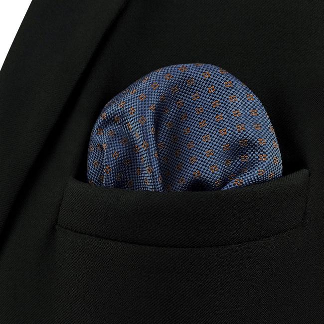 Shlax & Wing AH60 Navy Blue Dots Mens Pocket Square Party Fashion Business Groom Handkerchief