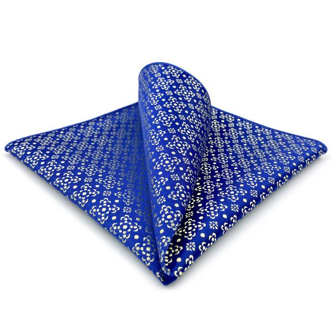 shlax & wing AH63 Royal Blue Floral Mens Pocket Square Party Classic Fashion Business Handkerchief