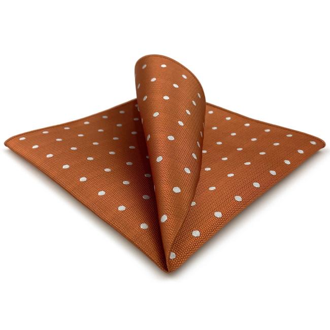 shlax & wing AH64 Orange Dots Mens Pocket Square Fashion Classic Wedding Party Gift Handkerchief