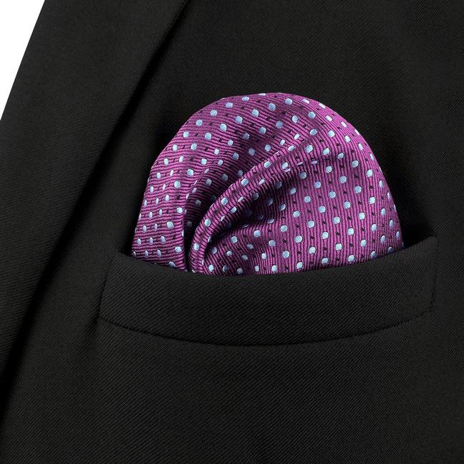 Shlax & Wing AH66 Purple Dots Mens Pocket Square Fashion Wedding Acceossories Classic Party Handkerchief