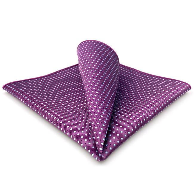 shlax & wing AH66 Purple Dots Mens Pocket Square Fashion Wedding Acceossories Classic Party Handkerchief