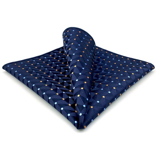 shlax & wing AH73 Navy Blue Dots Mens Handkerchief Party Fashion Business Classic Dress Handkerchief