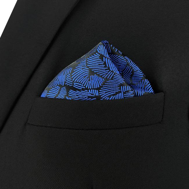 Shlax & Wing AH75 Blue Pattern Mens Pocket Square Fashion Business Accessory Handkerchief