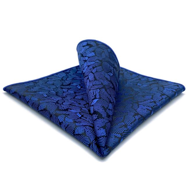 shlax & wing AH75 Blue Pattern Mens Pocket Square Fashion Business Accessory Handkerchief