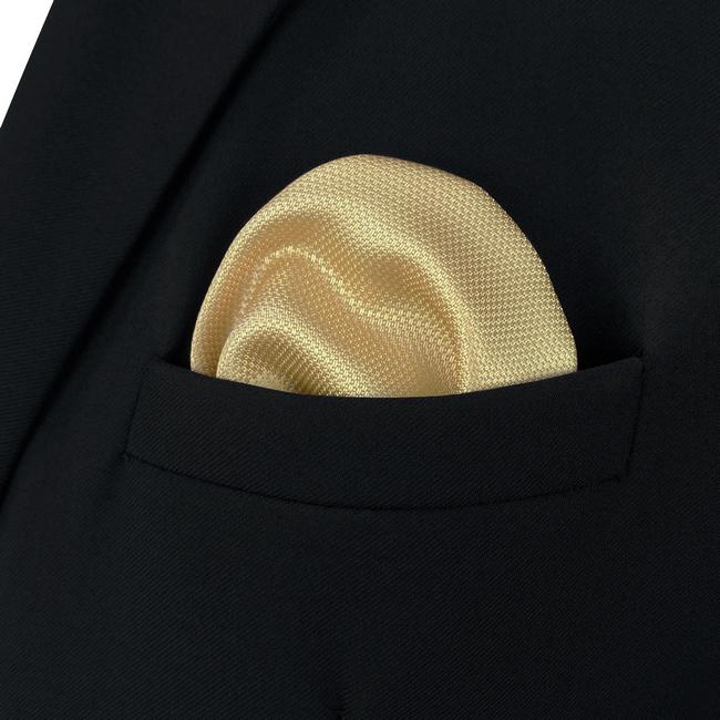 Shlax & Wing AH80 Light Yellow Solid Mens Pocket Square Fashion Gift Wedding Handkerchief Classic