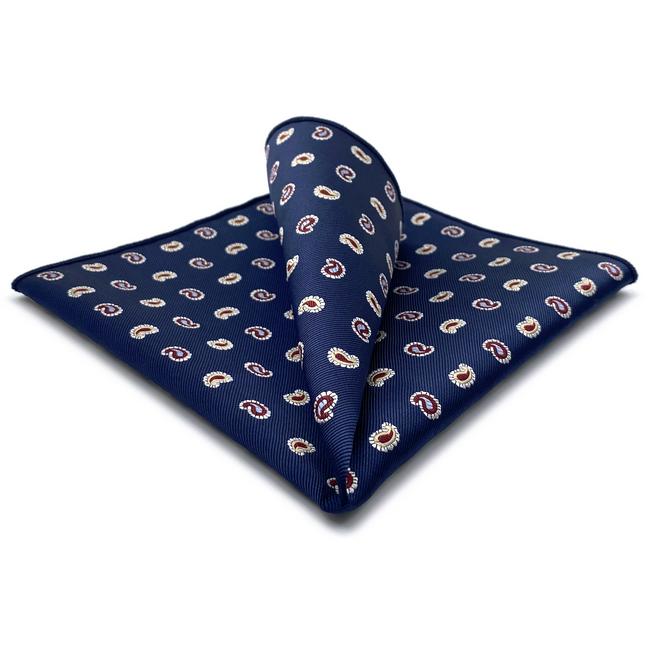 shlax & wing AH86 Mens Pocket Square Blue Paisley Fashion Classic Party Gift Handkerchief Business