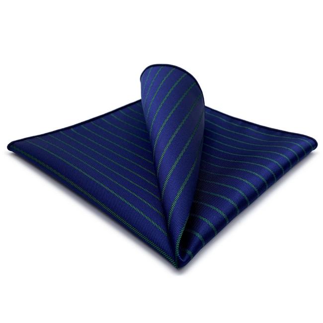 shlax & wing AH88 Blue Green Striped Mens Pocket Square Fashion Gift Business Handkerchief Groom