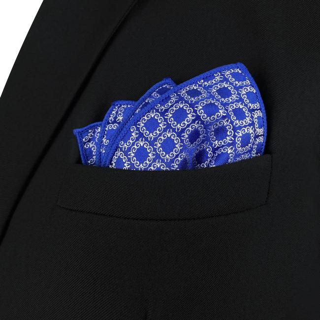 Shlax & Wing AH93 Blue Checkes Silk Mens Pocket Square Classic Brand New Handkerchief Fashion Wedding
