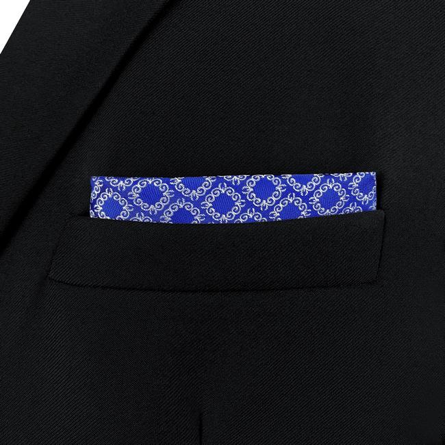 Shlax & Wing AH93 Blue Checkes Silk Mens Pocket Square Classic Brand New Handkerchief Fashion Wedding