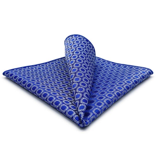 shlax & wing AH93 Blue Checkes Silk Mens Pocket Square Classic Brand New Handkerchief Fashion Wedding