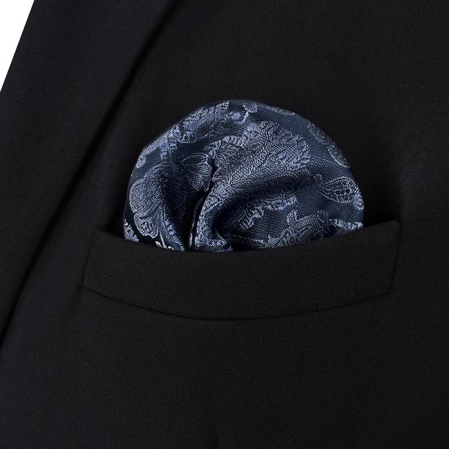 Shlax & Wing AH94 Blue Geometric Silk Mens Pocket Square Fashion Business Classic Party Hanky